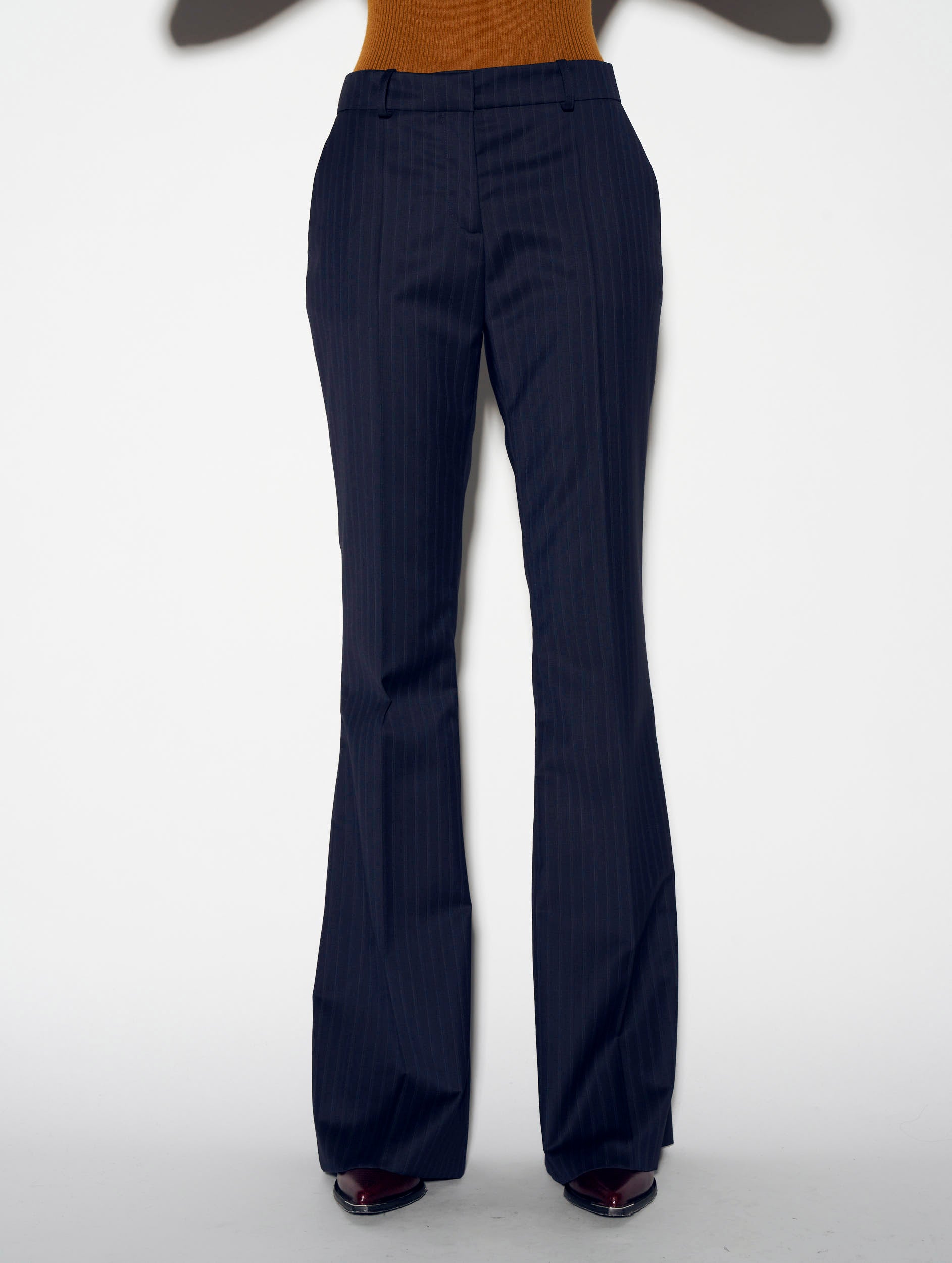 Womens navy sale blue pinstripe pants