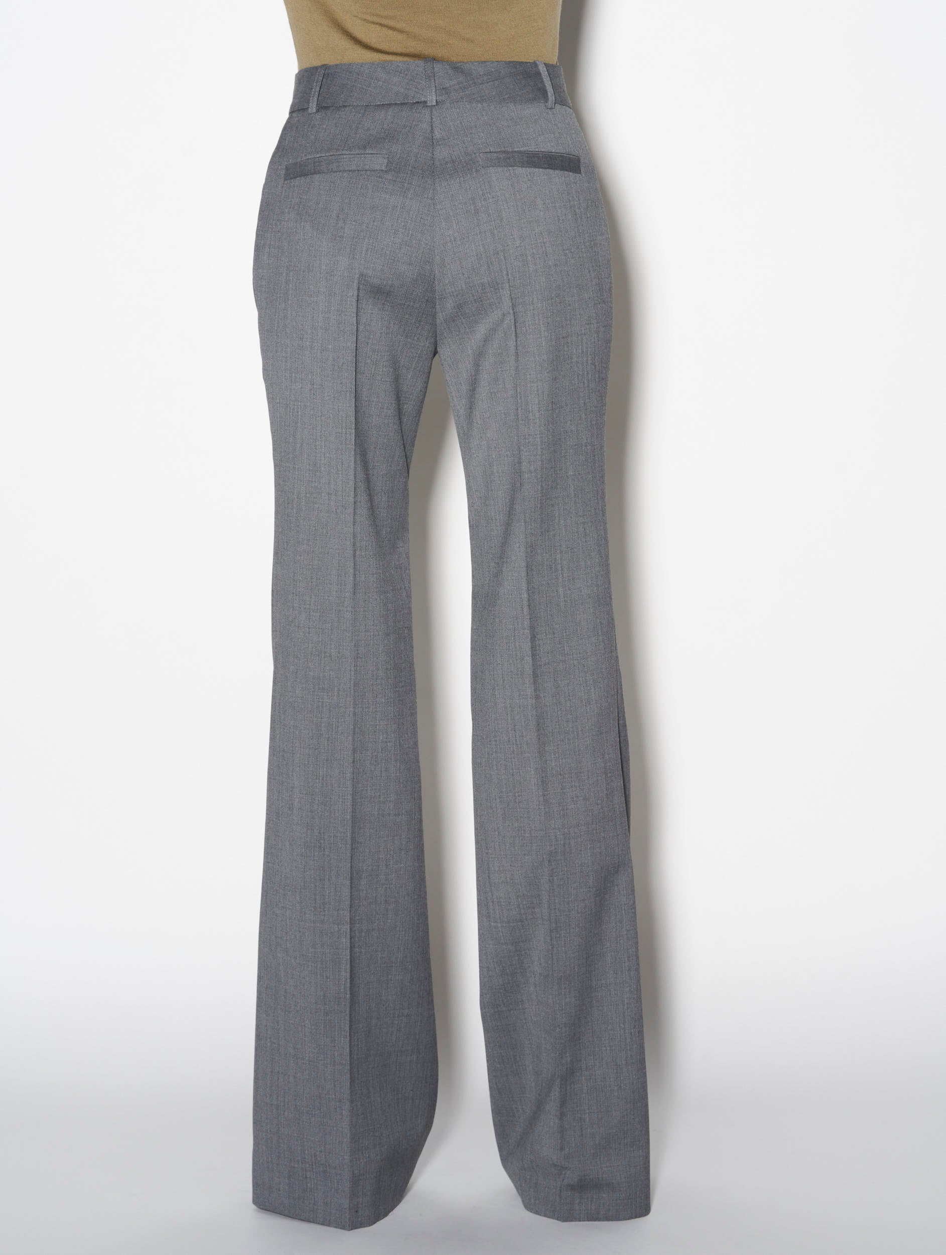 Women's high-waisted pants in gray melange wool blend | Golden Goose