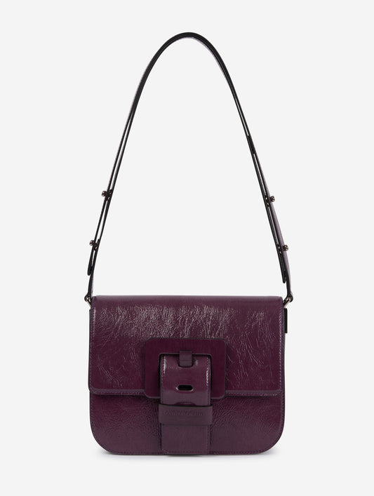 plum patent leather touch me bag
