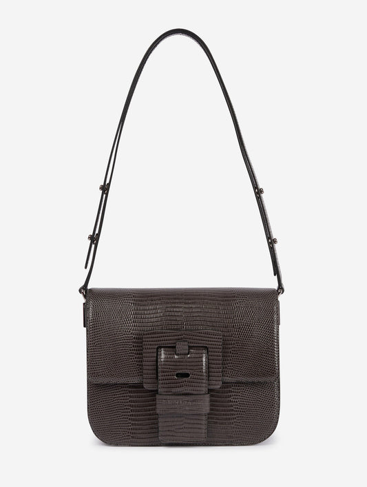 grey lizard embossed touch me bag