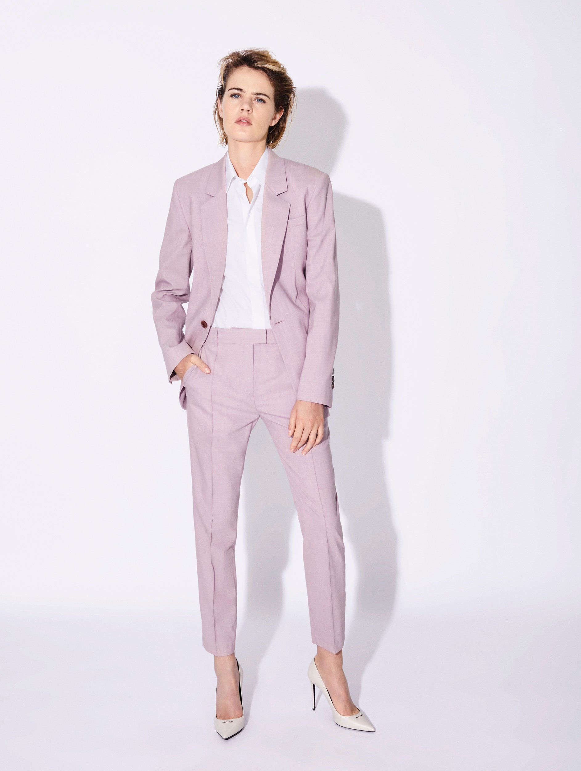 Women Ready to Wear Pale pink alpaca suit jacket Barbara Bui Official Online Store