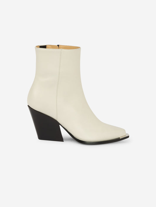 Ivory leather boots