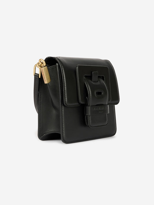 Small black leather "Love Me" bag