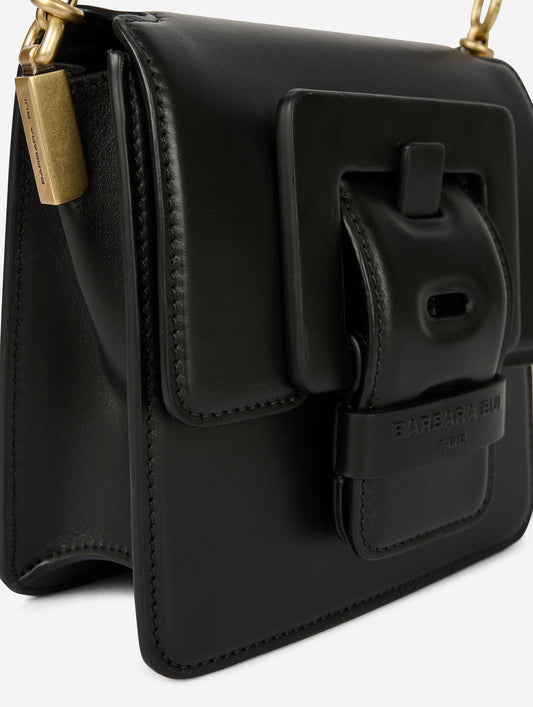 Small black leather "Love Me" bag