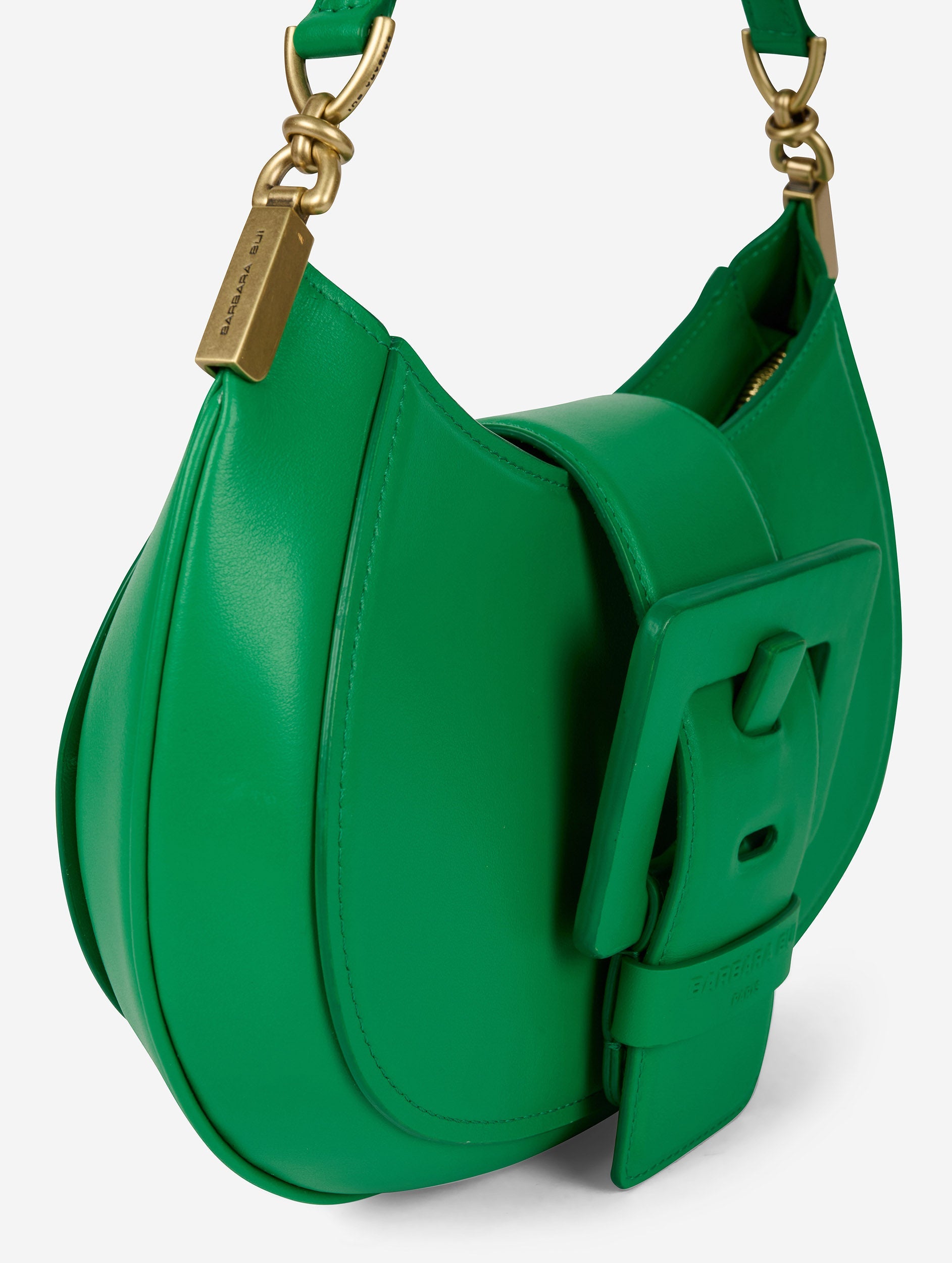 Women Accessories | Green leather Kiss Me clutch bag | Barbara Bui