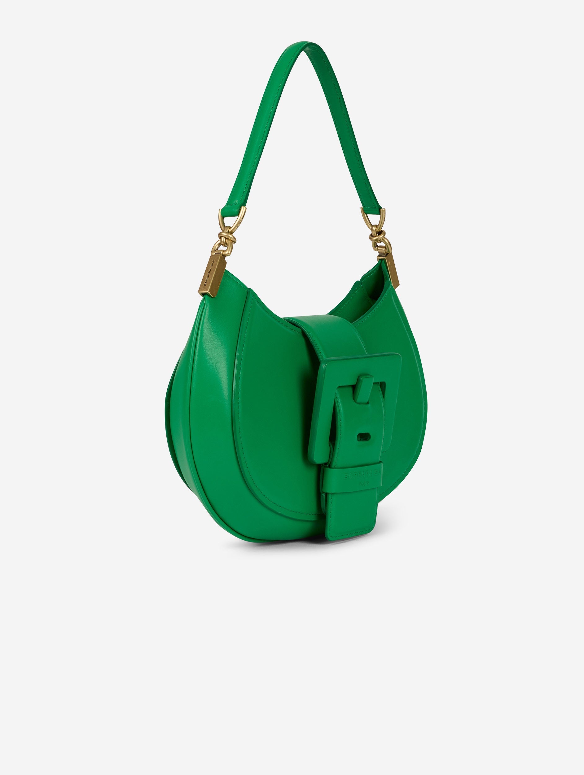 Women Accessories | Green leather Kiss Me clutch bag | Barbara Bui