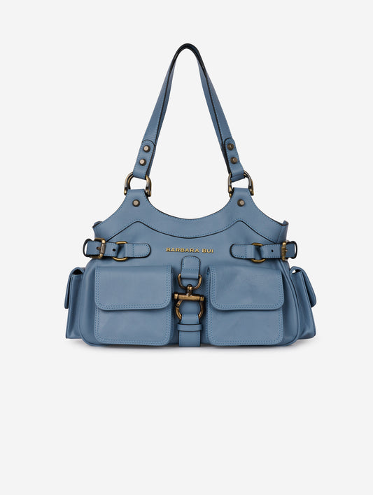 Blue denim leather BB RE-EDITION bag