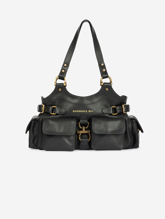 Black leather BB RE-EDITION bag