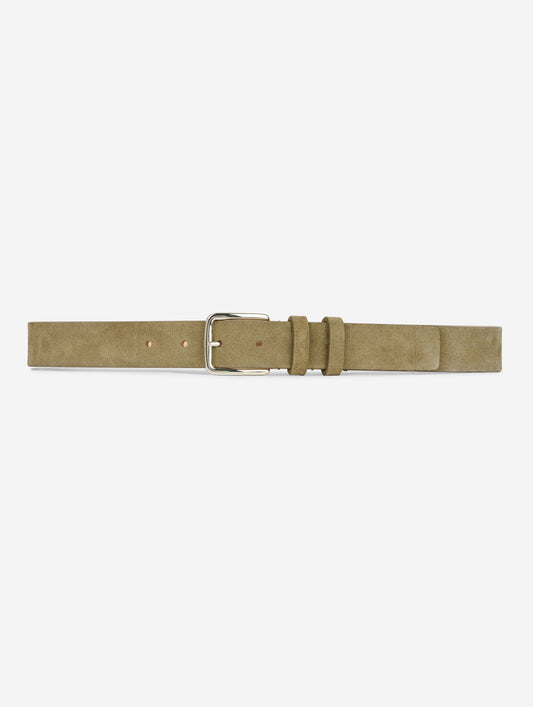 Medium linden green suede leather belt