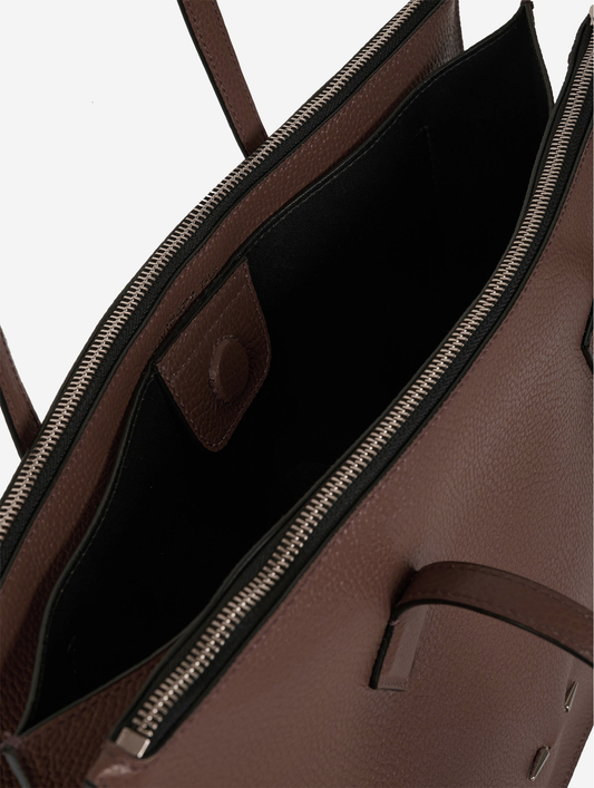"B. Three" bag in taupe leather