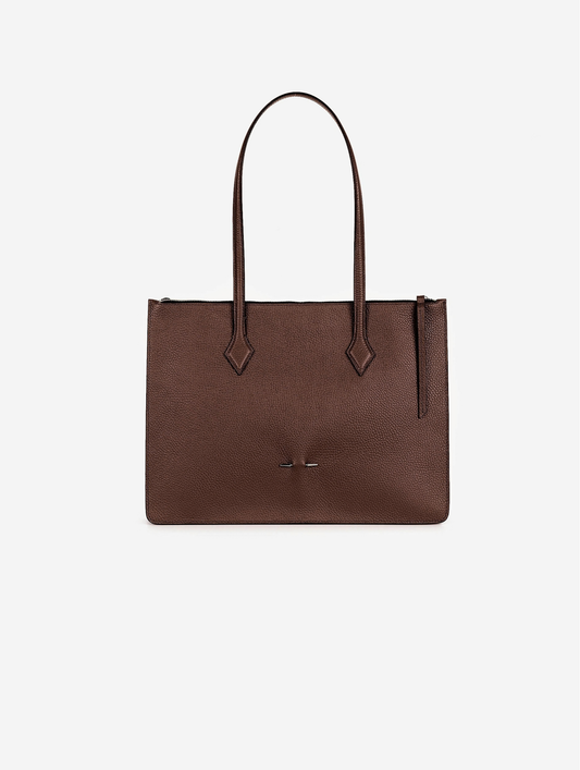 "B. Three" bag in taupe leather
