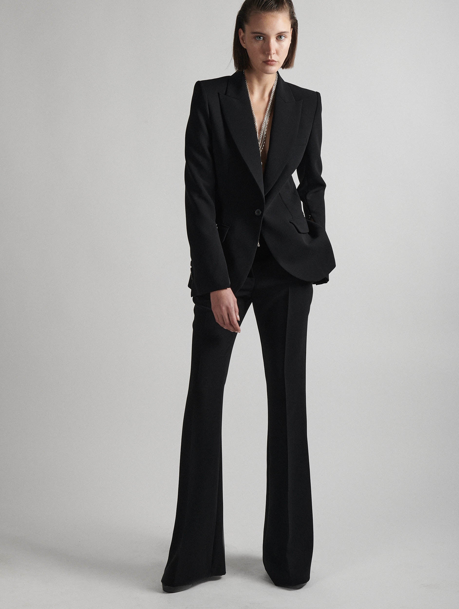 Women Ready to wear Slim fit suit jacket in black crepe Barbara Bui Official Online store