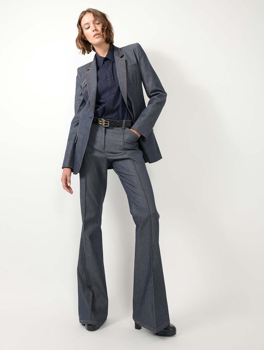 Suit jacket in washed denim