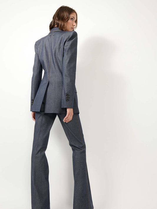 Suit jacket in washed denim