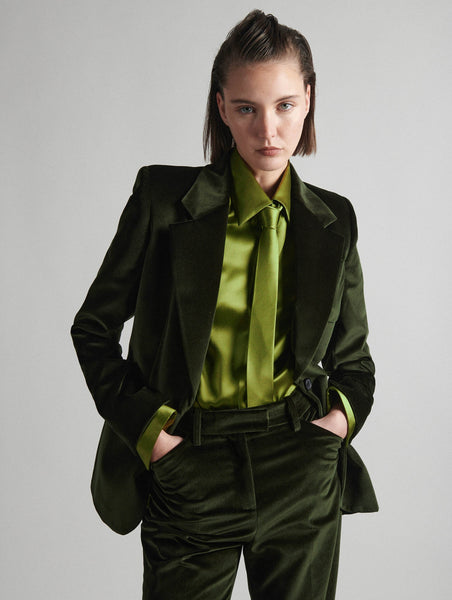 Veste en velours de coton côtelé Vert foncé FEMME H&M BE