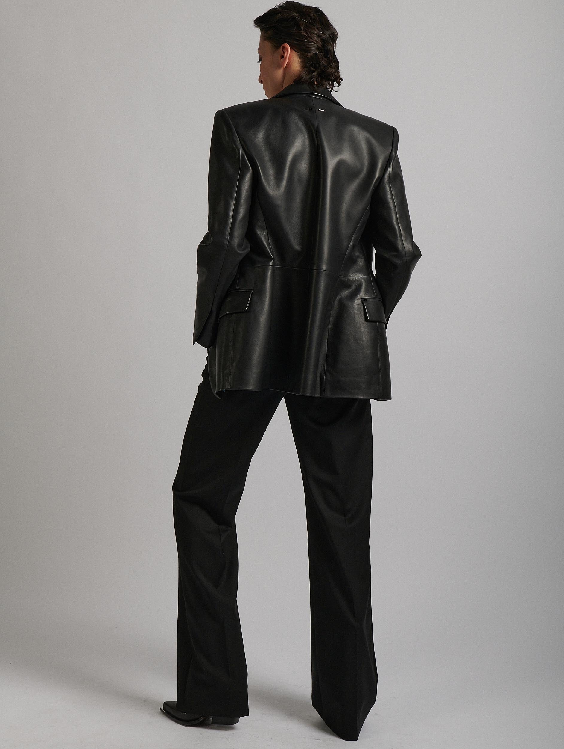 Women Ready-to-wear | Black leather suit jacket | Barbara Bui