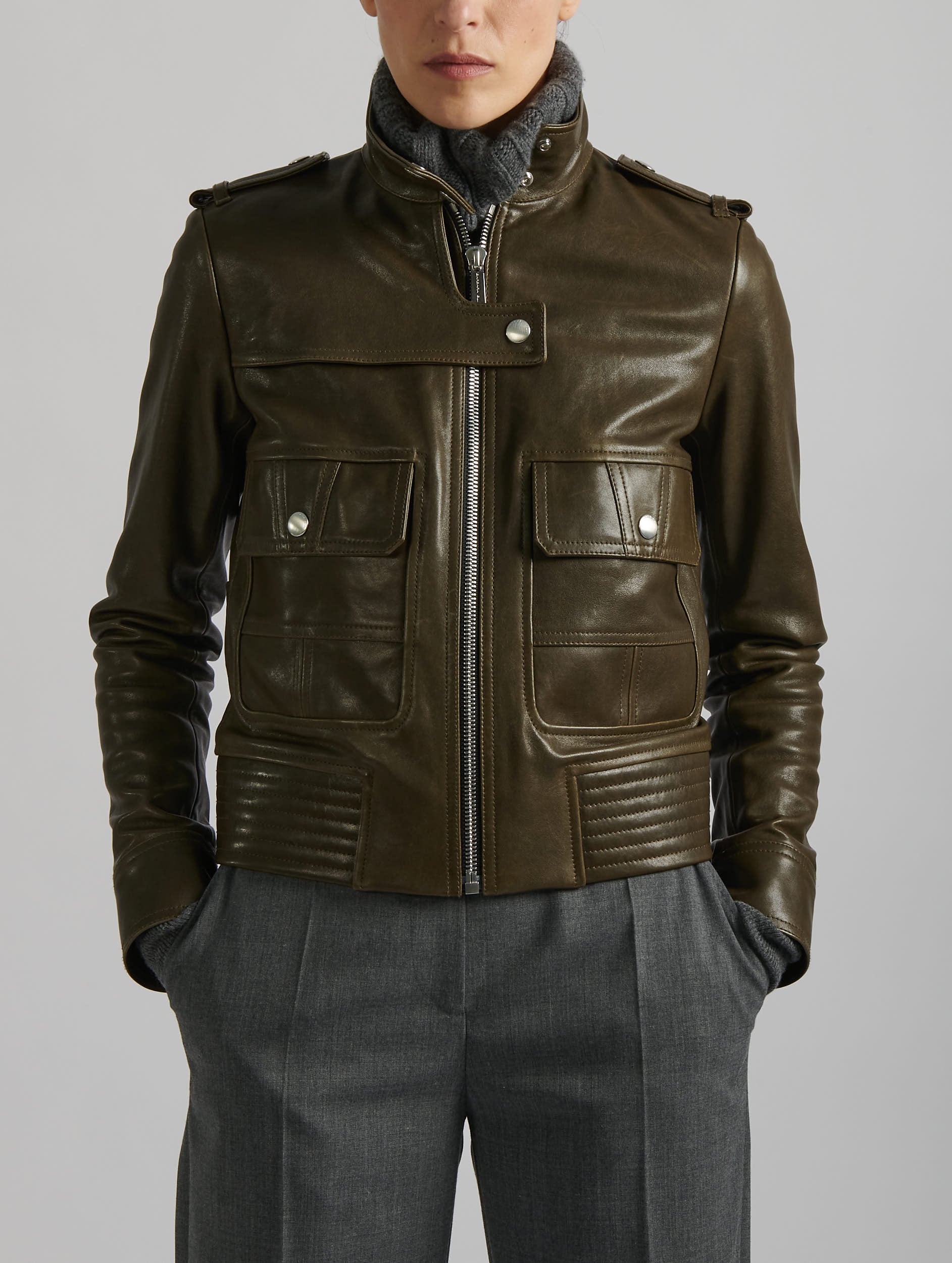 Burberry mens leather fashion jacket