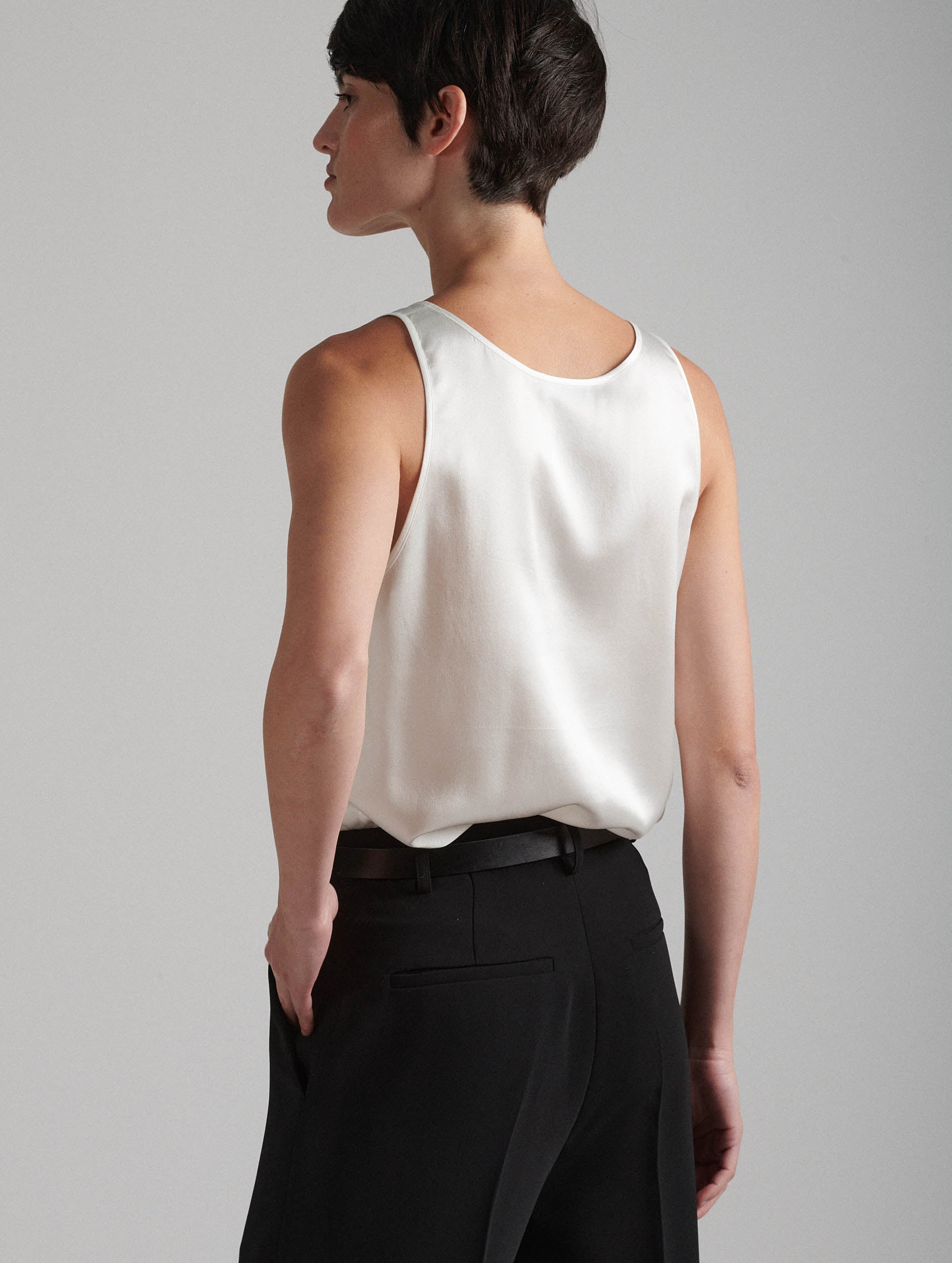 Women Ready to wear White silk satin tank top Barbara Bui Official Online store