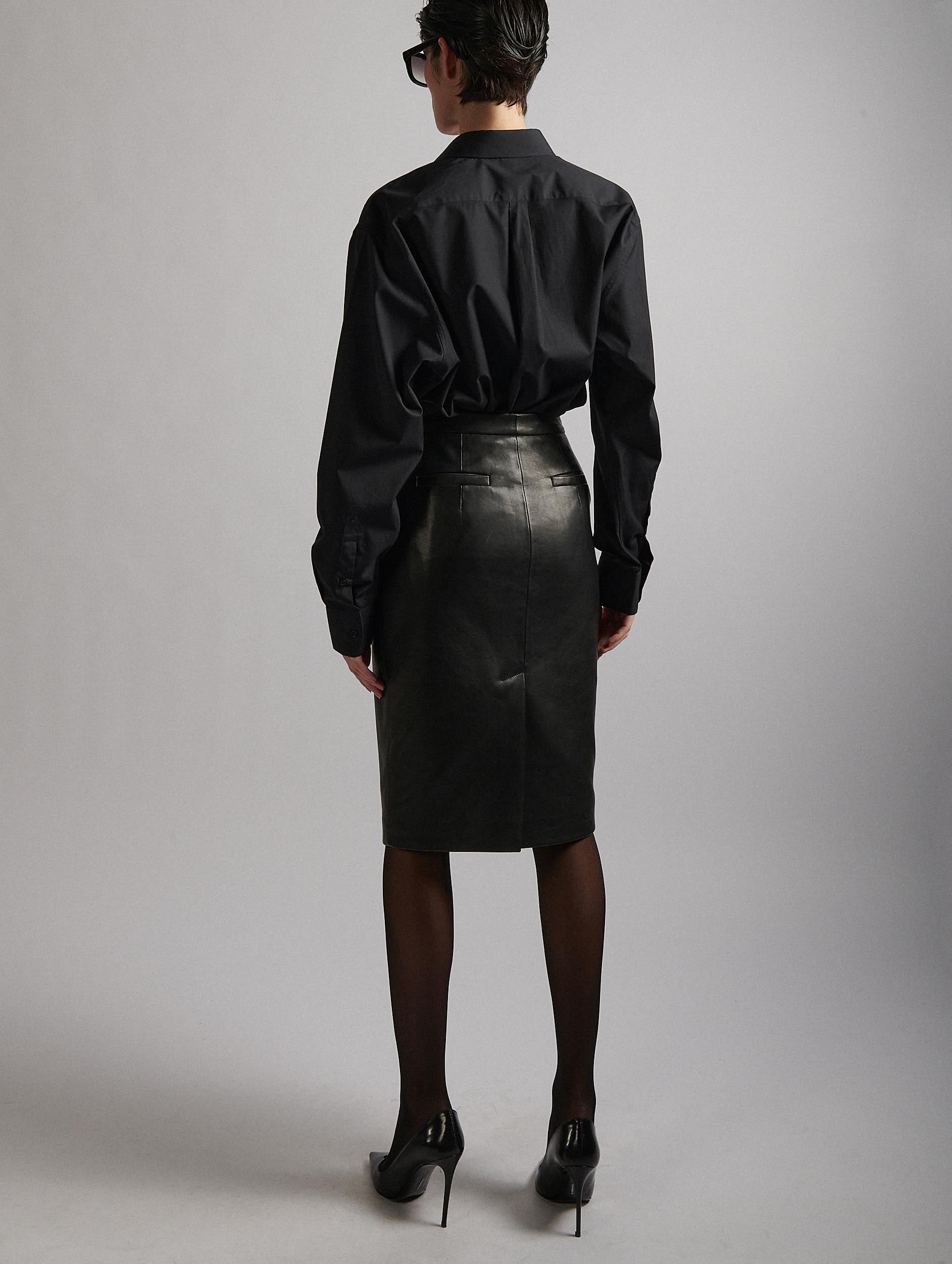 Women Ready to wear Black leather pencil skirt Barbara Bui Official Online Store