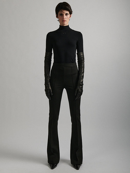 Caleçon coupe bootleg en jersey milano noir