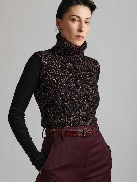 Wool and cotton turtleneck sweater