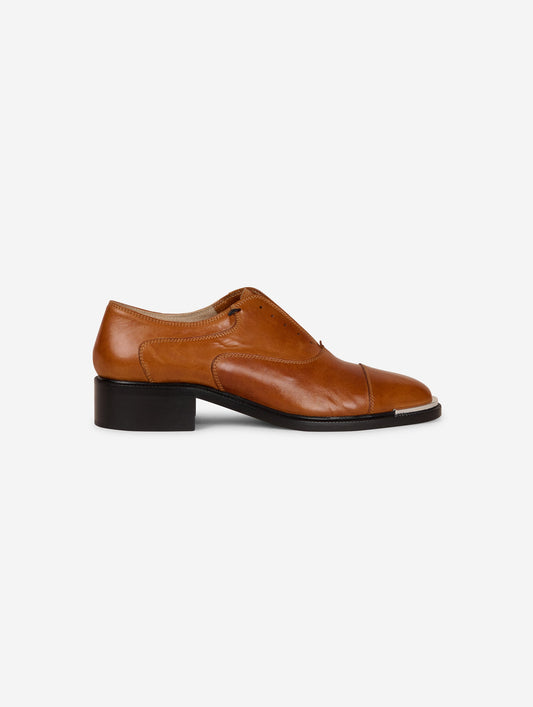 Derbies en cuir caramel