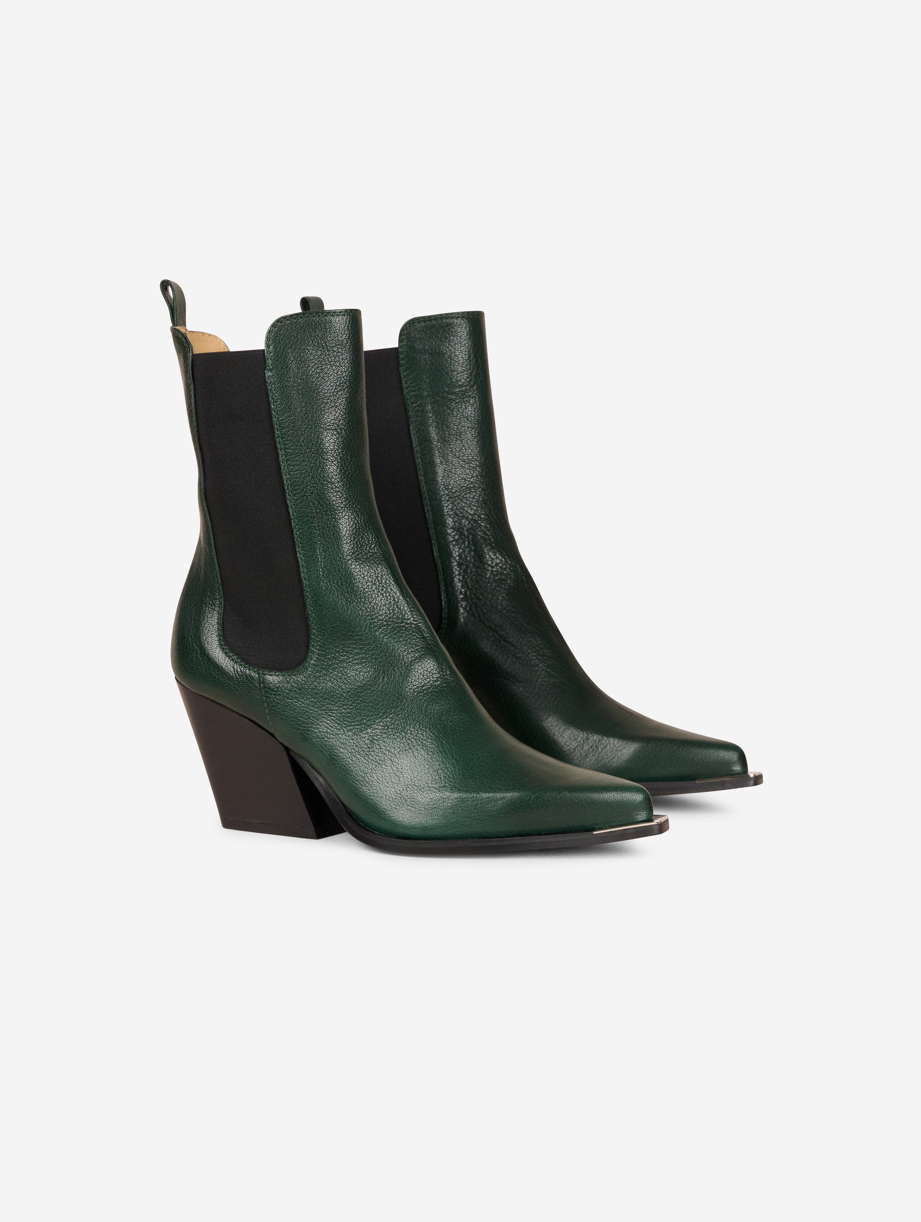 Women Shoes Elasticated green leather ankle boots Barbara Bui Official Online Store