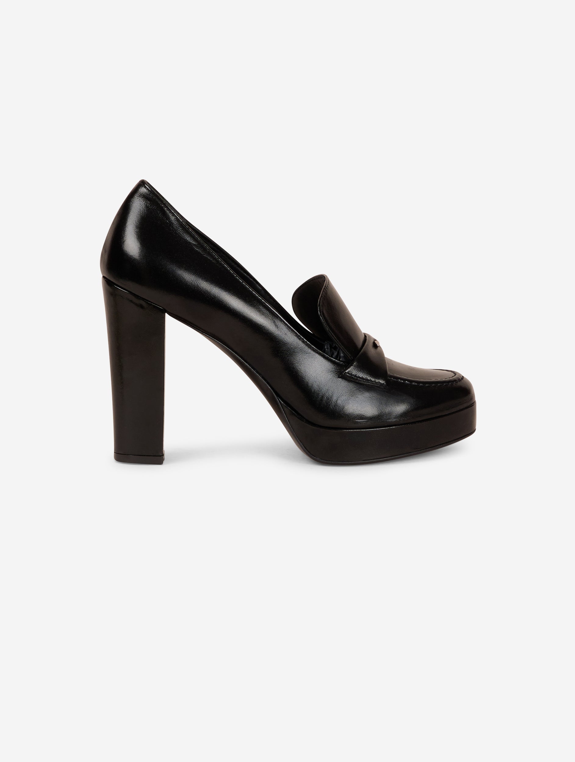 Women Shoes Heeled loafers in black patent leather Barbara Bui