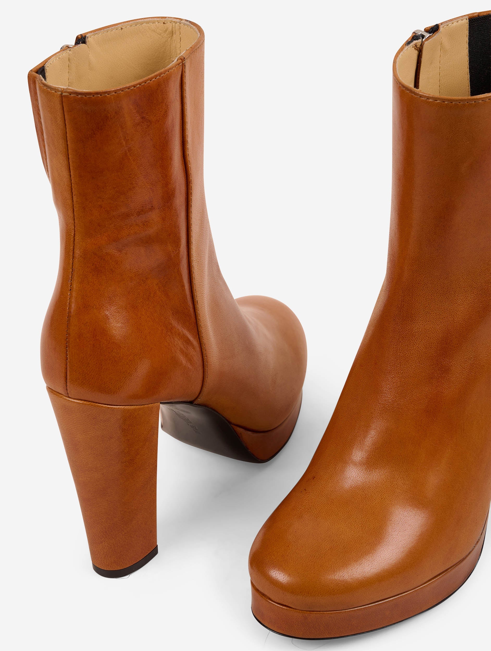 Women Shoes | Caramel leather platform ankle boots | Barbara Women Shoes | Caramel leather platform ankle boots | Barbara