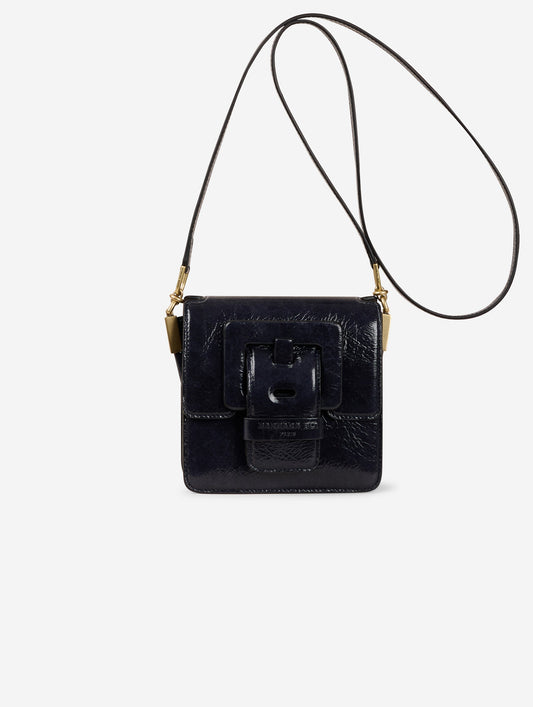 Midnight blue patent leather "Love Me" bag