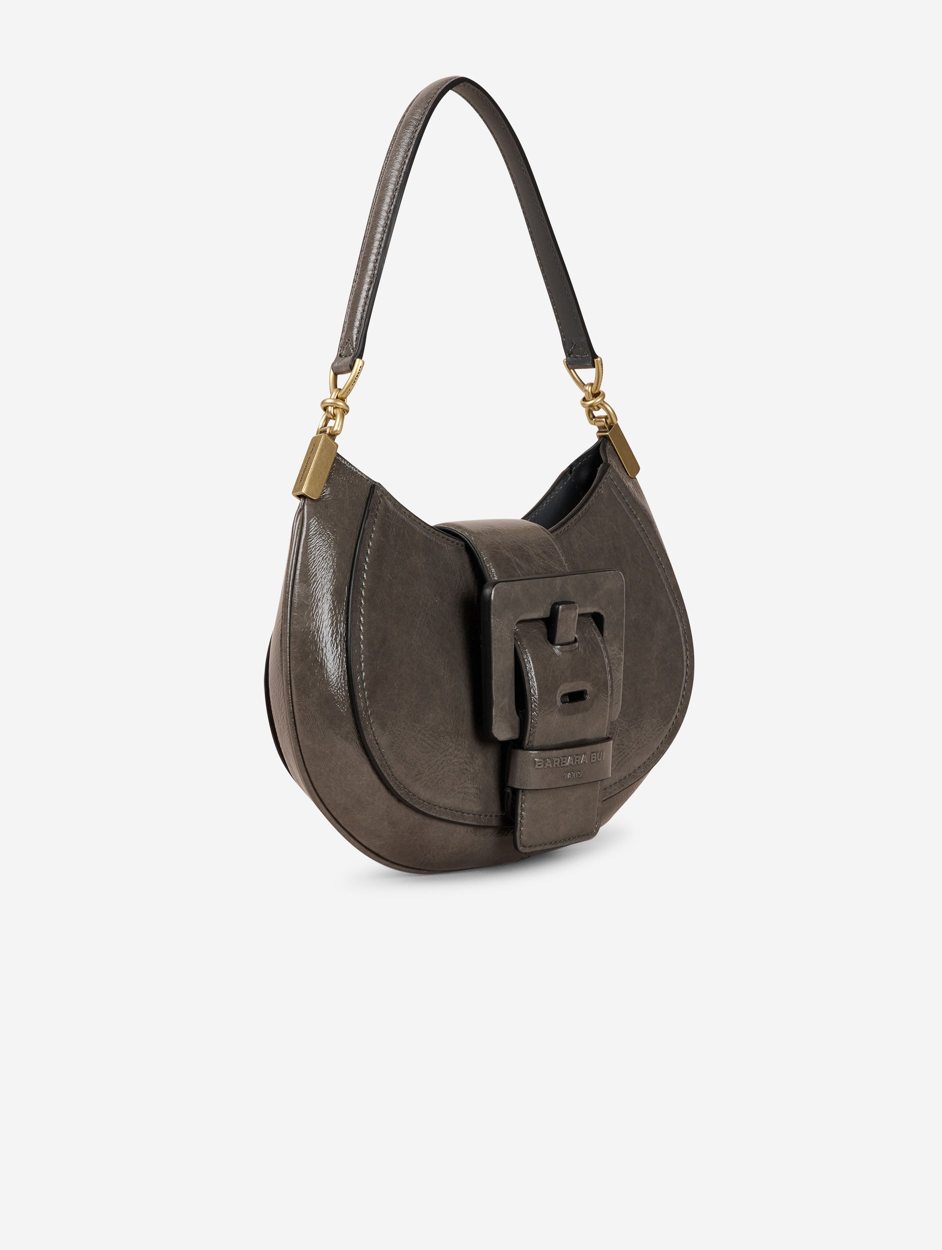 Women Bags | Grey patent leather KISS ME bag | Barbara Bui