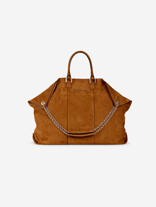 "Big Chamallow" tote bag in chestnut nubuck