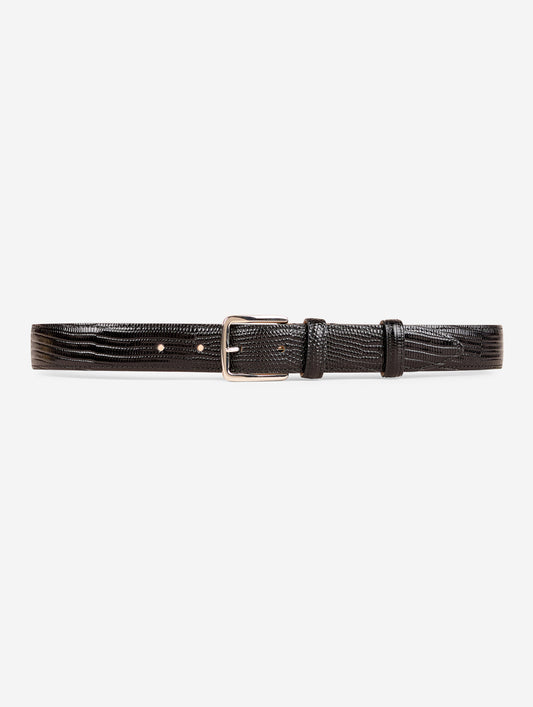 Ceinture moyenne en lézard noir