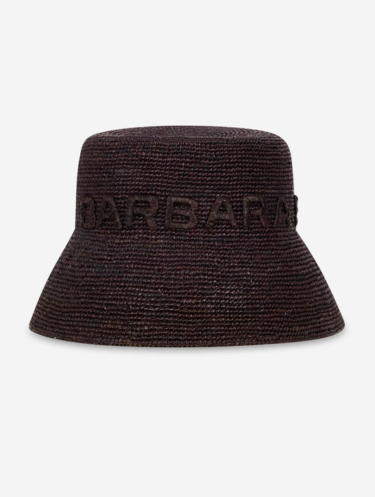 chapeau en raphia noir