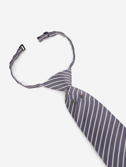 Cravate en twill de soie à rayures
