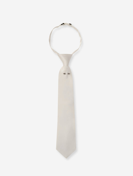 Cravate en satin de soie blanc