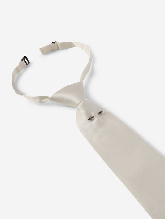 Cravate en satin de soie blanc