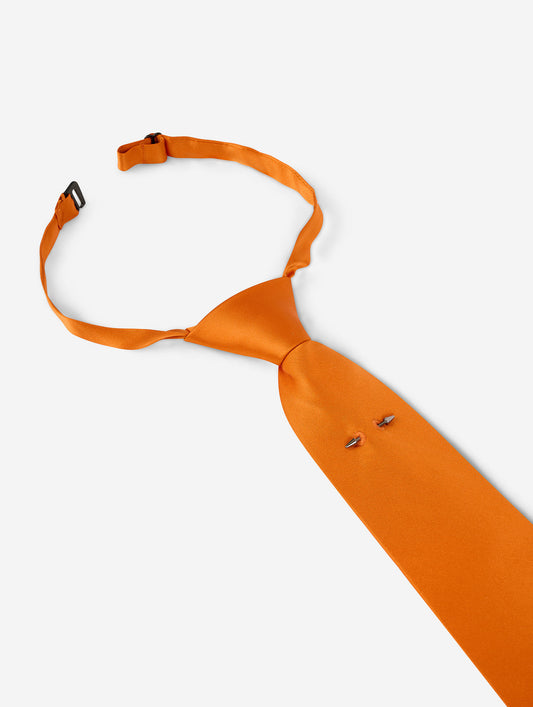 Cravate en satin de soie orange
