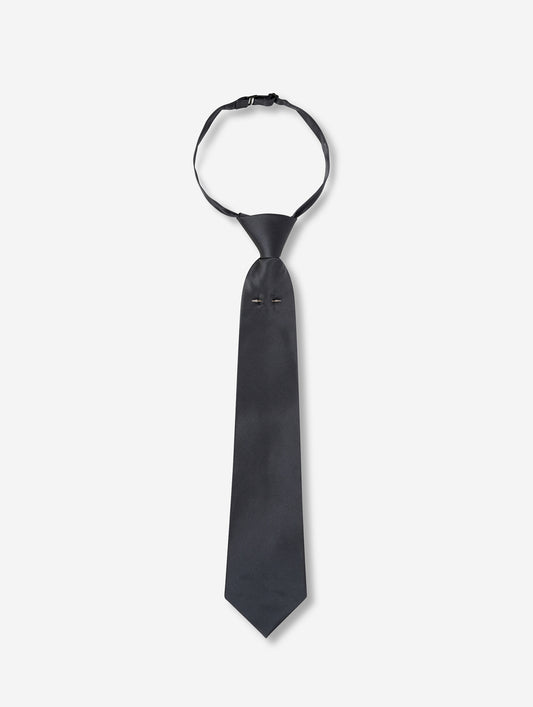 Cravate en satin de soie grise