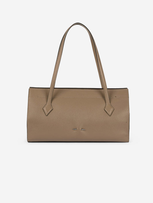 Sac "To B." en cuir taupe