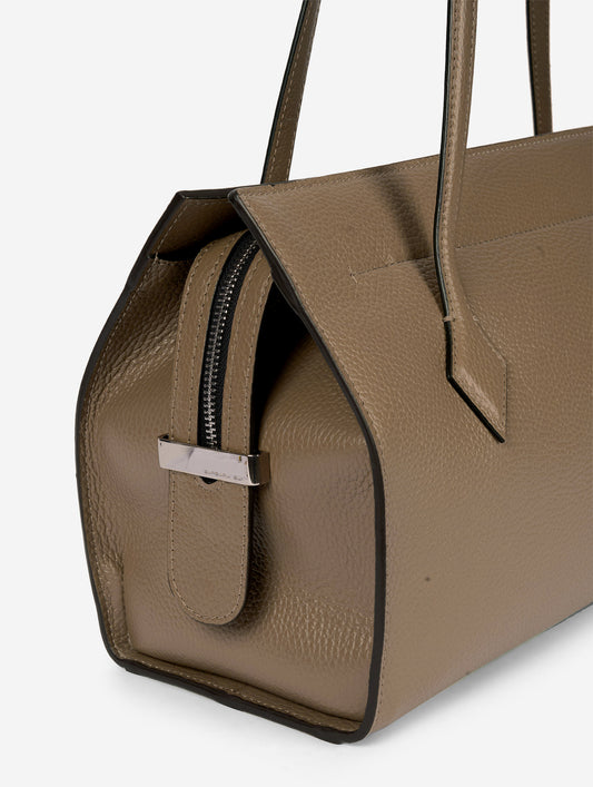 Sac "To B." en cuir taupe