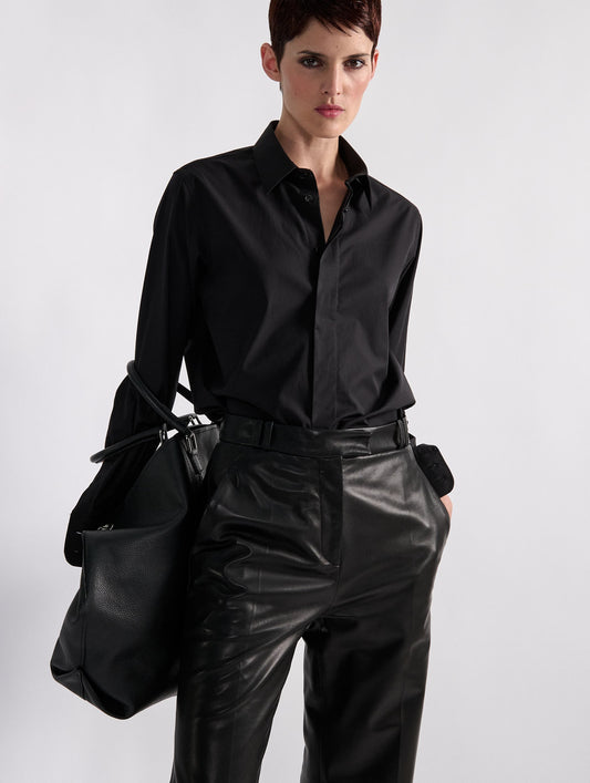 Black poplin shirt