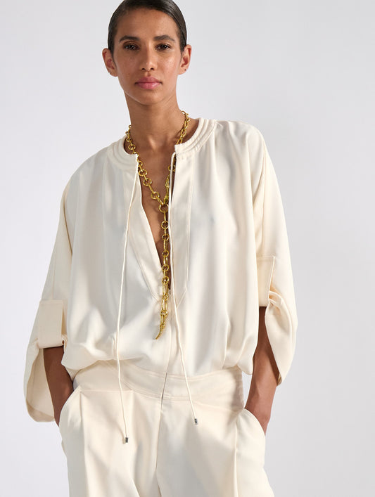 Ivory flowing caddy jumpsuit