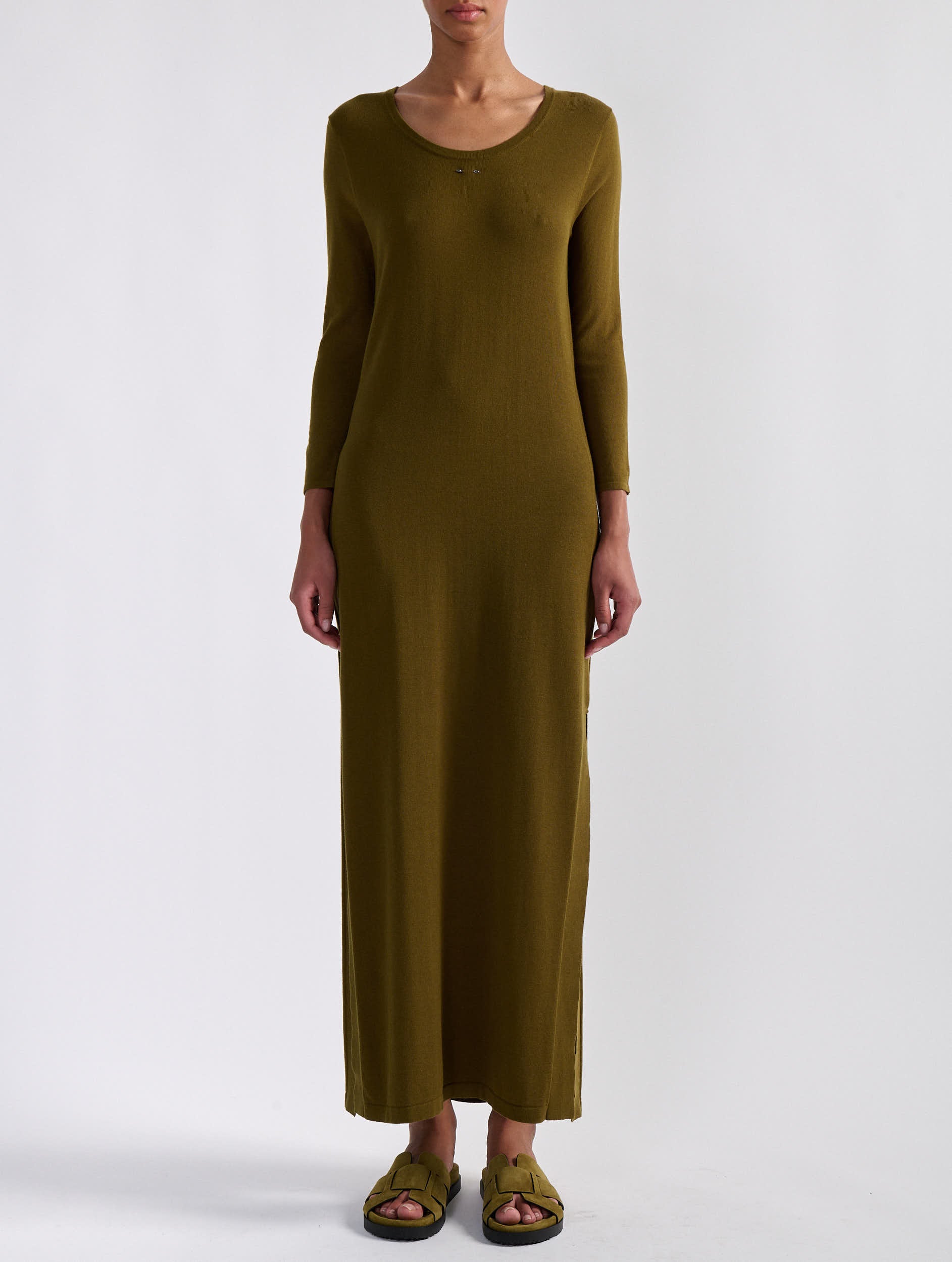 Women ready-to-wear | Olive green knitted dress | BarbaraBui Women ready-to-wear | Olive green knitted dress | BarbaraBui