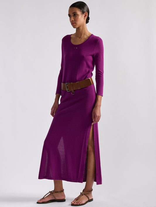 Robe en maille bougainvillier