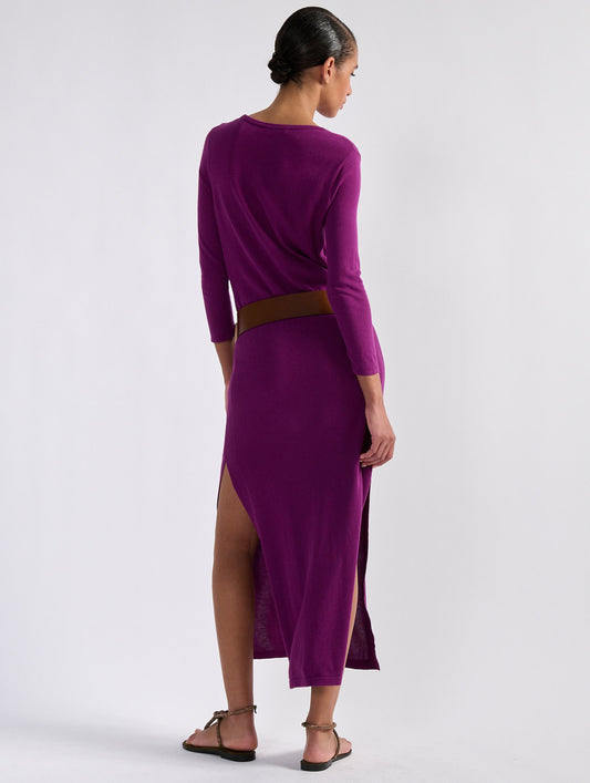 Robe en maille bougainvillier