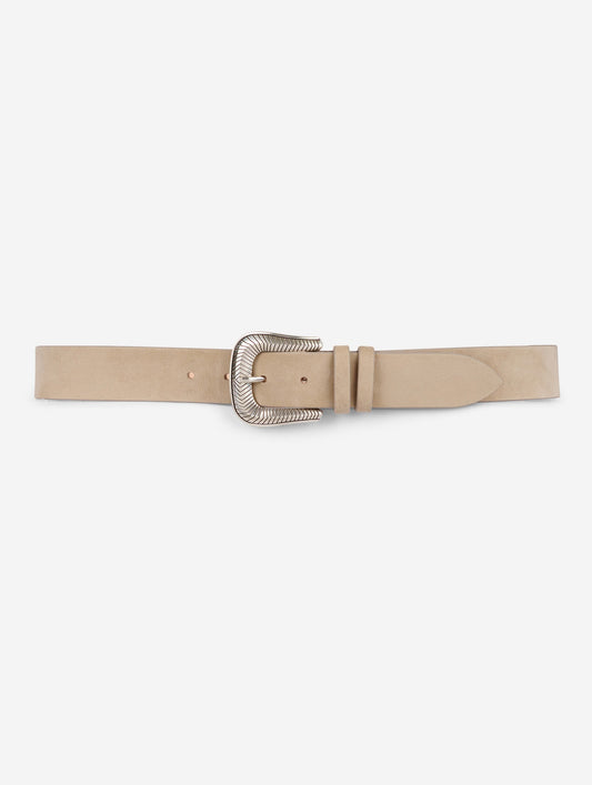 Medium belt in taupe suede