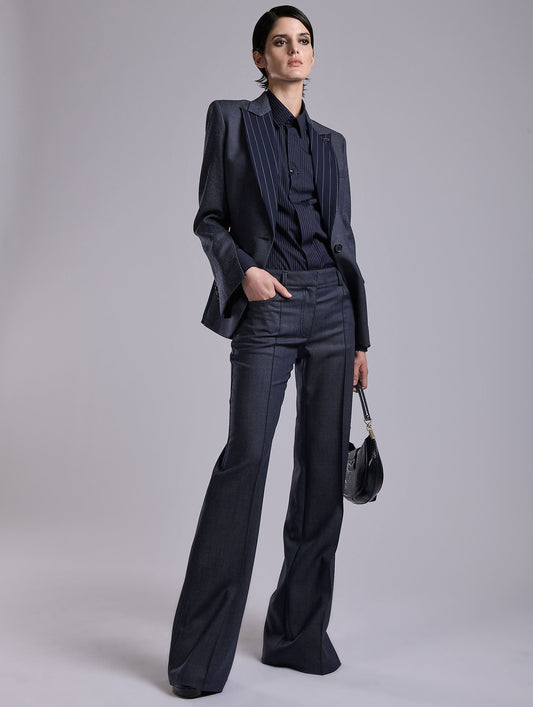 Mix materials fitted jacket