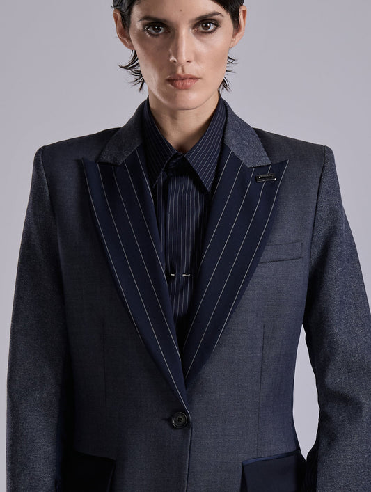 Mix materials fitted jacket