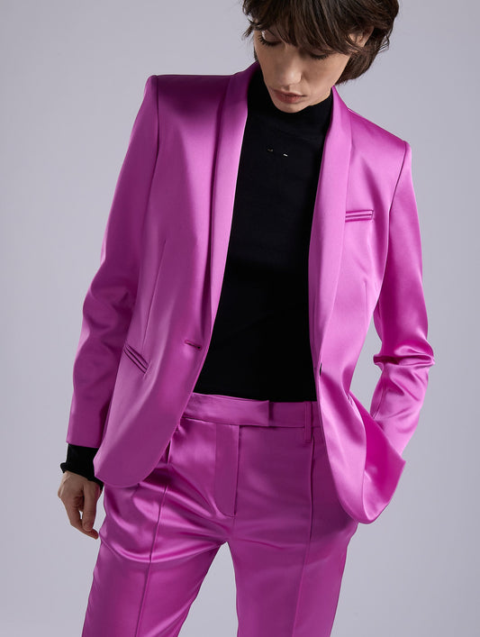Pink satin fitted jacket